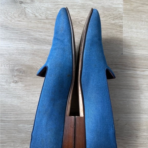 RALPH‎ LAUREN PURPLE LABEL ALONZO Blue Textile Loafers 10 Slippers Loafers main image 5